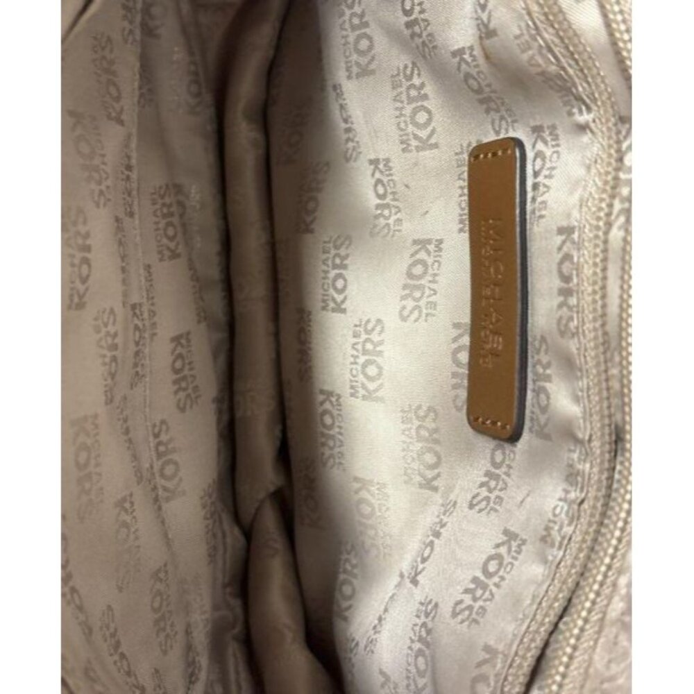 Michael Kors "Jamie" MK Signature Monogram Canvas‎ Saddle Bag Crossbody Purse - Picture 7 of 8